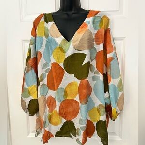 Lightweight Multicolor V-Neck Tunic